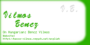 vilmos bencz business card